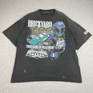 Vintage Brickyard 400 Racing T Shirt Black 1997 NASCAR Extreme Logo Athletic 90s